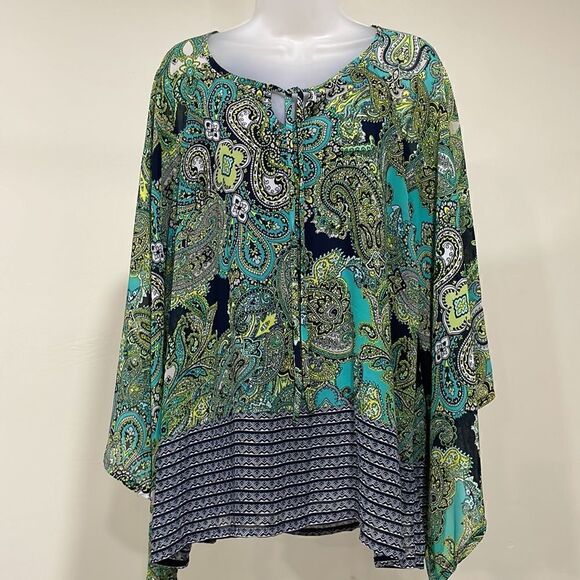 NWOT New Directions Paisley Blouse. Size M (8/10). - Picture 1 of 9